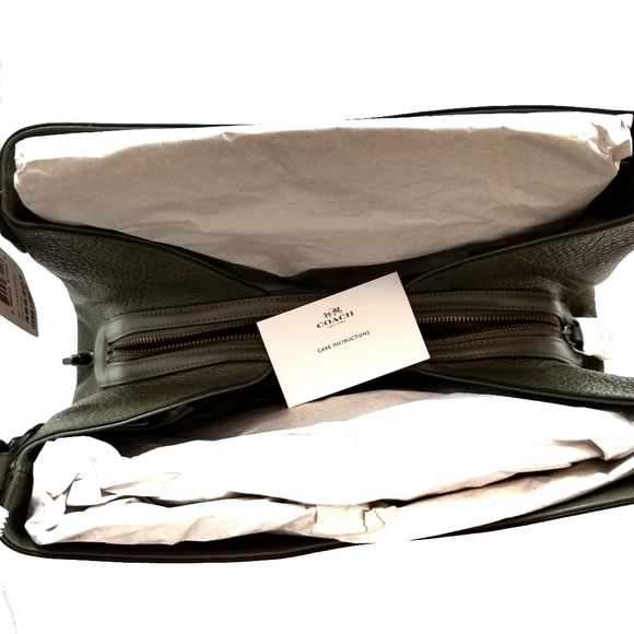 🔥LAST1♨️COACH BNWT Leather Large Bag Olive - Picture 5 of 17